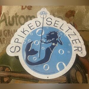 Bon & Viv Spiked Seltzer Embossed Mermaid Sign “Distressed” Metal 2017 Nautical